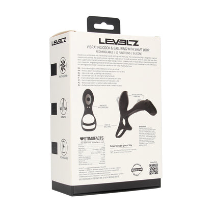 Levelz Vibrating Silicone Cock And Ball Ring With Shaft Loop
