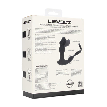 Levelz Remote Control Vibrating Thrusting Silicone Prostate Stimulator With Cockring