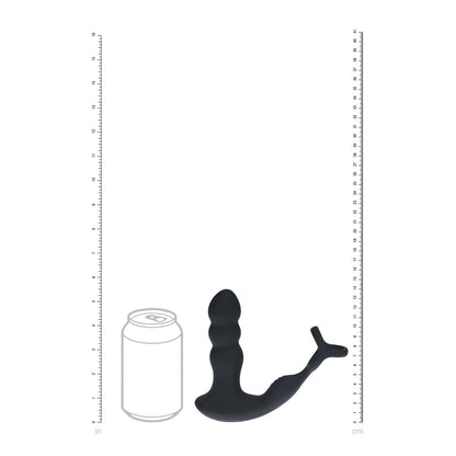Levelz Dual Vibrating Remoe Rotating Head Silicone Prostate Stimulator With Cock and Ball Ring