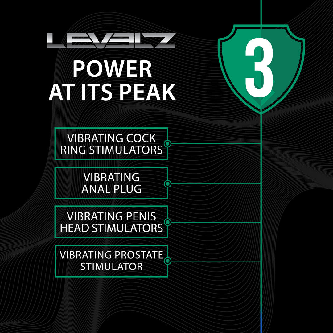 Levelz Dual Vibrating Remoe Rotating Head Silicone Prostate Stimulator With Cock and Ball Ring