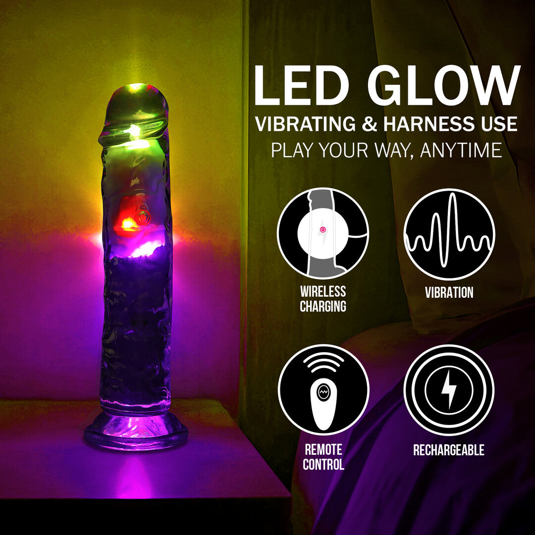 RealRock LED Vibrating Straight Cock 8" / 20 cm
