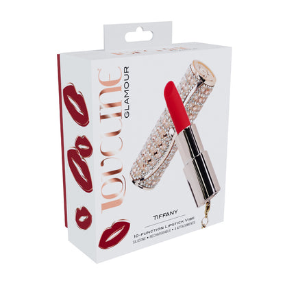 Loveline International Tiffany Lipstick Vibrator with 4 Attachements