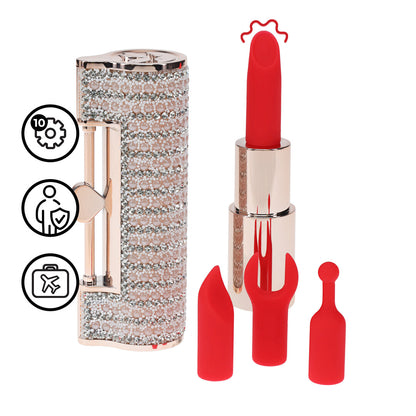 Loveline International Angel Lipstick Vibrator with 4 Attachements
