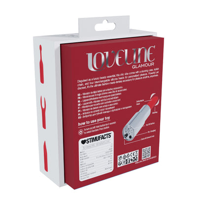 Loveline International Angel Lipstick Vibrator with 4 Attachements