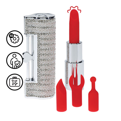 Loveline International Angel Lipstick Vibrator with 4 Attachements