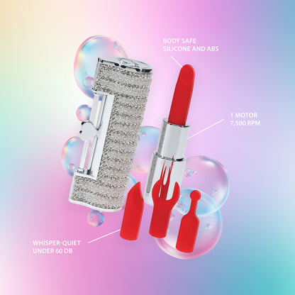 Loveline International Angel Lipstick Vibrator with 4 Attachements